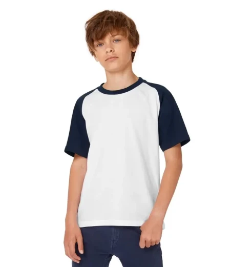 Otroška majica z raglan rokavi v kontrastni barvi B&C Base-Ball /kids