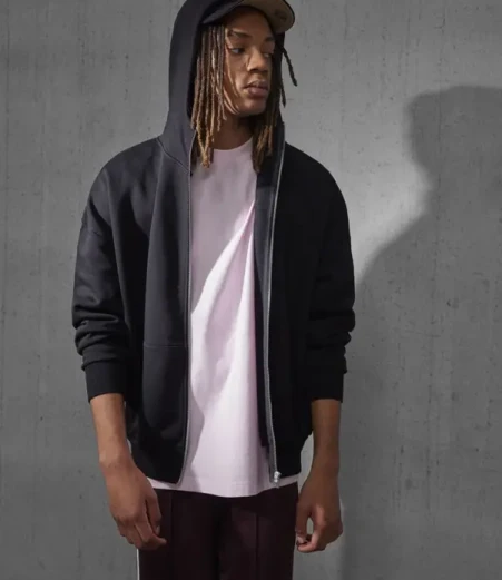 Težka oversize jopica s kapuco B&C Influence Zip Hood