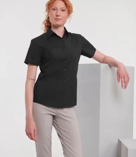 Poplin bluza s kratkimi rokavi Russell Athletic 935F