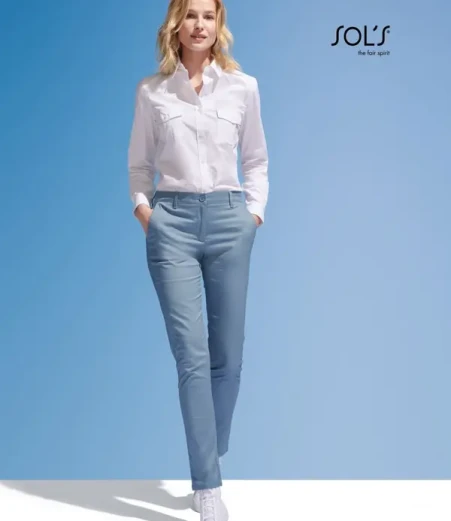 Ženske raztegljive satenaste hlače SOL'S Jared Women