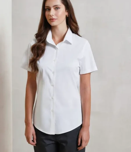 Raztegljiva poplin bluza s kratkimi rokavi Premier PR 346