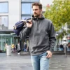 Delovni pulover s kapuco in kratko zadrgo iz organskega bombaža Daiber JN 839