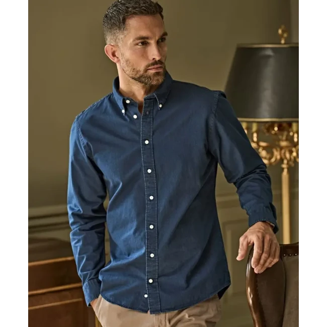 Jeans twill srajca z dolgimi rokavi Tee Jays TJ 4002